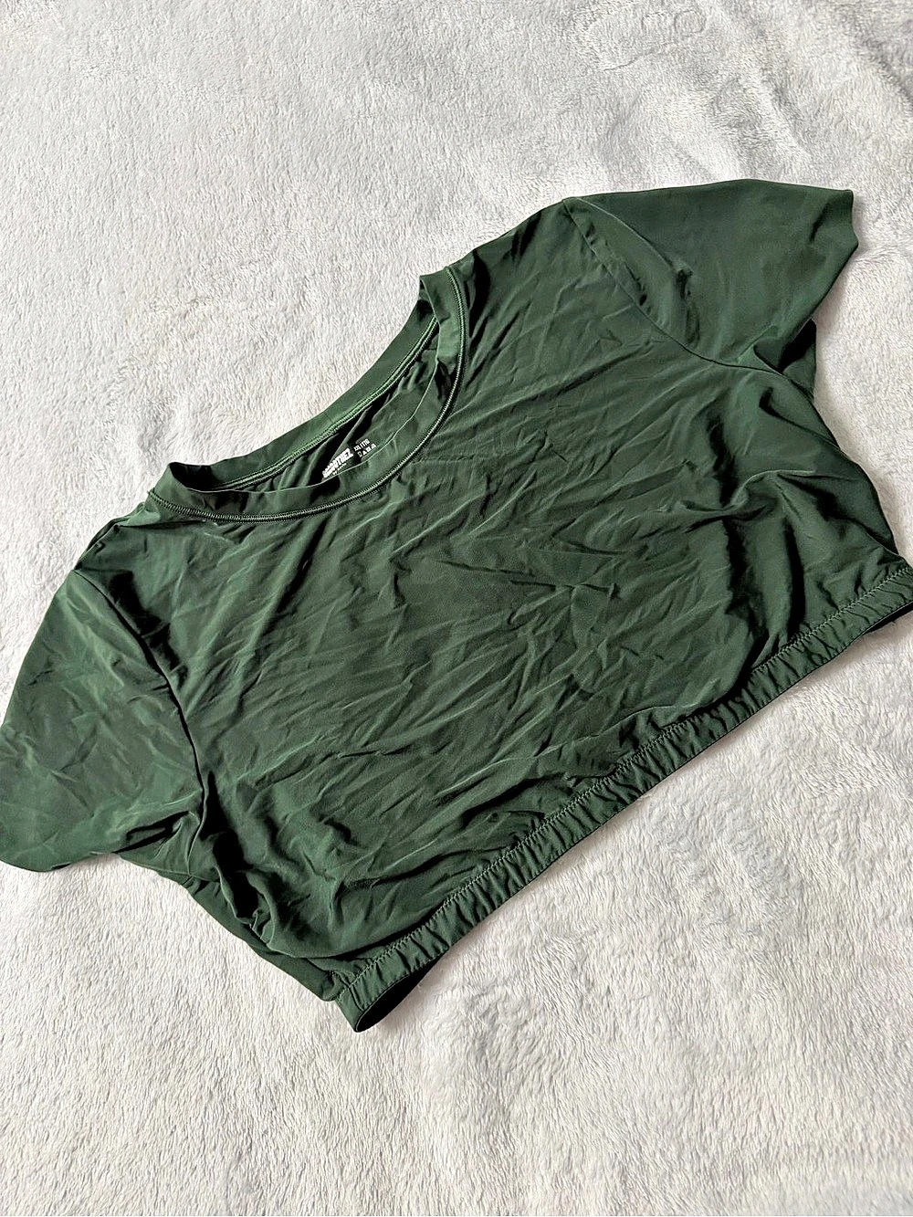 Aerie Smoothez Short Sleeve Crew T-Shirt Green Crop Top XXL